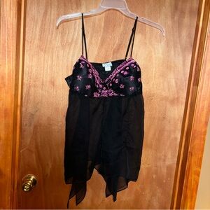 Cinema Etiole Black and Pink Lingerie Top